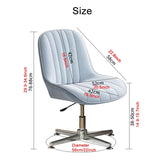 Adjuble Armless Office Chair - Upholstered Bei Seat, No Wheels Fixed Legs, Modern Swivel Design, Slish Desk Chair for Home & Office Use