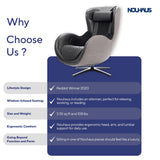 Nouhaus Heated Classic Massage Chair Full Body and Spot Massaging Recliner with Ottoman, Bluetooth Speaker, in-Chair Charger. Portable Shiatsu Body Massager Chair (Black)