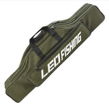 Conskyee Fishing Rod Case, Portable Foldable Fishing Pole Bag,Double Layer Large Capacity Oxford Fishing Travel Storage Bag (80cm/2.62ft)