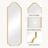 WallBeyond Arched Full Length Mirror Wall Mounted, 70"x24" Gold Metal Frame Full Body Mirror for Bedroom, Living Room, Hanging or Leaning Against Wall Full Size