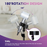 MQACPUPY 62-Inch Professional Hair Dryer Stand, Black Metal Adjustable Holder with Hands-Free Design for Salon and Home Use
