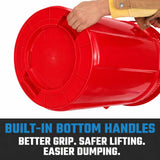 Magnum 44 Gallon Trash Can, High-Vis Red, Construction Grade, Heavy Duty Plastic
