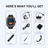 OMIZN GT5 Watch Walkie Talkie Unlimited Range, 4G LTE Wearable PTT Two Way Radio with VOX Hands Free, AES256 Encryption for Commercial Industrial Family Security Fleet Outdoor