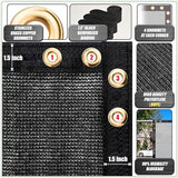 ColourTree 5' x 50' Black Fence Privacy Screen Windscreen Cover Fabric Shade Tarp Netting Mesh Cloth