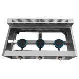 Food Warmer Commercial Gas Bain Marie Buffet Countertop Food Warmer Steam Table Steamer Soup Warmer Adjustable Temp Gas Fryer Steamer Cooking Heating Pot (3 Pan)