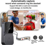 Wireless Doorbell Camera with Monitor, Video Doorbell with Display, Two-Way Audio,Night Vision,IP65 Waterproof for Outdoor, No APP, No WiFi, Comes with an 8GB Memory Card (M10)