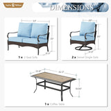 Sophia & William Metal Patio Furniture Set, 4-Piece Outdoor Conversation