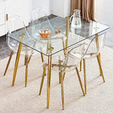 Baysitone Clear Dining Chairs Set of 8, Modern Kitchen Chairs with Transparent Seat
