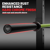 7FT Olympic Barbell 45 lb Barbell 2 INCH 1000lbs Capacity Olympic Bar with Moderate Knurling For Squats Curls Deadlifts Green