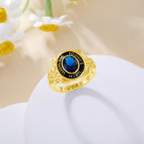 Oseew 2027 Graduation Class Ring for Women High School Senior(Yellow Gold)