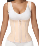 Figninget Waist Trainer Corset For Women,Tummy Control Sports Girdle, Hourglass Vest Waist Cincher Body Shaper with Adjustable Straps Beige 3XL