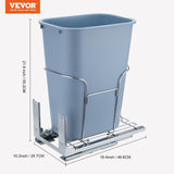 Pull Out Trash Can, 37 Quart Recycling Bin with Silent Slide, Sink VEVOR