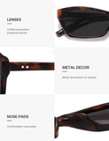 SOJOS Trendy Cat Eye Polarized Sunglasses for Women Men, Retro 90s Y2K Small Thin Rectangle Sunnies SJ2670, Dark Tortoise/Grey