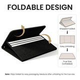 Large Bulletin Board, 48 X 35 Inches Felt Cork Board with 40 Pushpins, Foldable Felt Notice Pin Board Photo Display Board with Self-Adhesive Tape for Office Home School (Black, 48x35 inch)