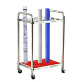 Rolling Plan Holder Cart with Wheels & Handle, Large Storage Rack for Backdrop Rolls, Wrapping Paper & Art Supplies