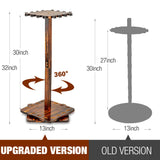 Fishing Rod Floor Stand Holds up to 16 Rods Wood Fishing Gear Equipment Storage Organizer, Fishing Gifts for Men Ghosthorn