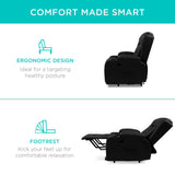 Best Choice Products PU Leather Electric Power Lift Chair, Recliner Massage Chair, Adjustable Furniture for Back, Legs w/ 3 Positions, USB Port, Heat, Cupholders, Easy-to-Reach Side Button - Black