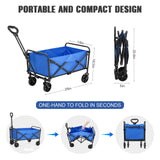 EVLIQUIL Collapsible Foldable Wagon,Wagons Carts Foldable with Wheels,Utility Grocery Folding Beach Wagon  (Lake Blue).