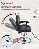 Aurofurz Barber Chairs for Barbershop,Reclining Salon Chairs for Hair Stylist with Heavy Duty Hydraulic Pump/Headrest/Footrest,360° Rotation, Tattoo Chair Shampoo Equipment for Beauty Shop