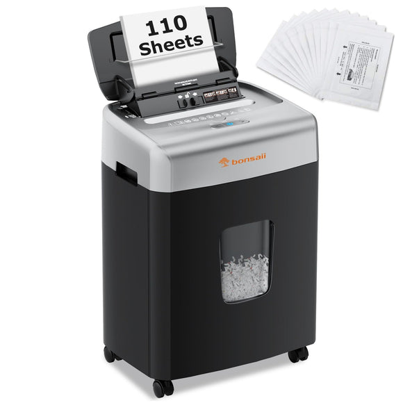 110-Sheet Auto Feed Paper Shredde and 12-Pack Shredder Lubricant Sheets bonsaii