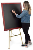 Floor Easel with Fixed Height Sign Supports, 58"h Tripod Stand for Displaying Artwork or Directional Signage - Brass Finish