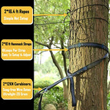 Sunyear Single & Double Camping Hammock with Net, Portable Outdoor Tree Hammock 2 Person Hammock for Camping Backpacking Survival Travel, 10ft Hammock Tree Straps and 2 Carabiners, Easy to Setup