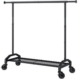 Wiracks Heavy Duty Clothes Rack for Hanging Clothes 350lbs Clothing Rack 3" industrial Wheels 51 to 71" W x 16.53" D x 65" to 71" H Adjustable Rolling Clothes Rack Coat Rack Garment Rack Black