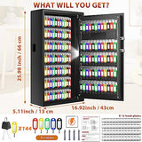 144 Keys Fireproof Cabinet Safe With Adjustable Hook Plates and Tags, Anti-Theft Lock Box Wall Mount With Combination Lock