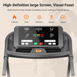 THERUN Incline Treadmill, 0-12% Incline Treadmill for Running and Walking, 300 lbs Weight Capacity, Wide Belt,3.0HP,18" LED Screen, 2 Layers Shock-Absorbing Red