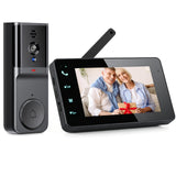KEPEAK Doorbell Camera Wireless, Video Door Bell Battery with Monitor,Black