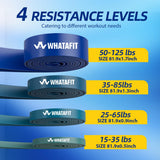 WHATAFIT Resistance Bands,Pull Up Assist Bands Set with Handles, Exercise & Workout Bands with Door Anchor for Men & Women – Home Fitness Equipment for Strength Training, Stretching