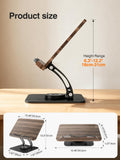 Tounee Adjustable Book Stand with 360° Swivel Base,Matte Black