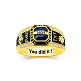 Oseew 2027 Men College Graduation Class Ring (Yellow Gold)