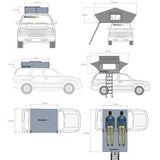 Meedo Apolle A86 M, Soft Shell Rooftop Tent, Fits 2 People, Made with Waterproof Material and a Rainfly-Fold Design, Clamshell Army Green Roof top Tent for Overlanding Hunting, Ladder Included
