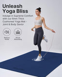 Large Yoga Mat (75 * 52 * 1/2inch),Extra Wide TPE Exercise Mat,Non-Slip Workout Mat for Pilates, Fitness, Barefoot, Home Gym Studio with Strap and Towel