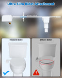 Hibbent Bidet Attachment for Toilet, Non-Electric Dual Nozzle for Frontal & Rear Wash, Adjustable Water Pressure Control, Fresh Water Bidet Toilet Seat, Self Cleaning Water Sprayer, White