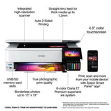 Epson EcoTank Photo ET-8550 Wireless Wide-Format All-in-One Tank Printer with Scanner and Copier, Auto 2-Sided Printing - White (Renewed)