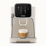 Zulay Kitchen Magia Automatic Espresso Machine – Clasica, Cream Silver – Super Automatic Coffee Maker with Built-in Grinder, Steam Wand, Self-Cleaning, Touch Panel, for Bean & Ground Coffee