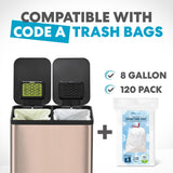 16 Gallon Dual Compartment Kitchen Trash Can - Hands-Free Step Pedal, Soft-Close Lid