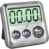 Elegant Digital Kitchen Timer Stainless Steel - Strong Magnetic Back - Kickstand - Loud Alarm - Large Display - Auto Memory - Auto Shut-Off (Charcoal 6-Pack)
