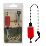 3PCS Fishing Alarm Chain Tools Iron Acrylic Portable Fishing Bobbins Hangers Bite Indicator Alerter for Outdoor (Red)