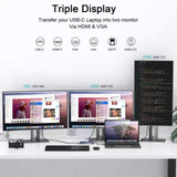 Triple Display USB C Laptop Docking Station Dual Monitor HDMI Splitter Extender Compatible with MacBook M1 M2 M3 USB Dock