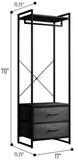 Sorbus Clothing Rack with Drawers - Clothes Stand Dresser - Wood Top, Steel Frame, & Fabric Drawers - Tall Closet Storage Organizer - Stand Alone Garment Rack for Hanging Shirts, Dresses, & Jackets
