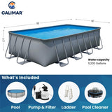 CaliFun Soft Sided Frame Pool Durable and Spacious Above Ground Pool Package with Highend Pump and Filter Equipment Set, Heavy-Duty 30 Mil Liner (10' x 18' Rectangle)