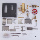 Steam Engine Model with Boiler DIY Kit, SE-01 Full Metal Beam Engine Steam Engine Model Kit that Works with Centrifugal Regulator (84PCS)