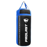 PROLAST 4 Ft 135 Lb XL Heavy Punching Boxing Bag for Adults, MMA, Martial Arts, Muay Thai, Kicking, Strength Training Equipment, Unfilled, New Edition Logo, Black and Blue