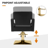 Artist hand Hair Salon Chair Black and Gold, Hydraulic Styling Chair with Heavy Duty Pump, 360 Degree Swivel Barber Chair, Beauty Salon Equipment for Hair Stylist, Max Load 330 Lbs