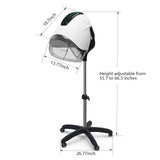 Professional Stand-up Hooded Hair Dryer,with Smart Touch Control Panel, 1000W 8-Speed Settings, Negative ion and Ozone Functions,with Bonnet Portable Blow Dryer, for Salons and Home use. (White)