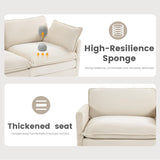 78'' Modular Sectional Cloud Couch with Movable Ottoman