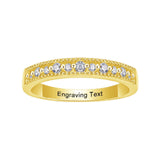 Oseew Created Diamond Eternity Ring Wedding Gold Band Gold Engagement Ring band for womens(yellow gold)